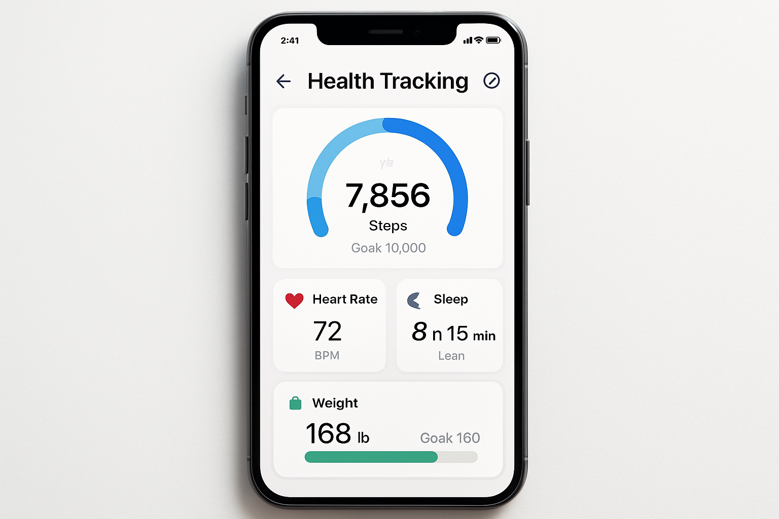 Sağlık takip uygulaması arayüzü